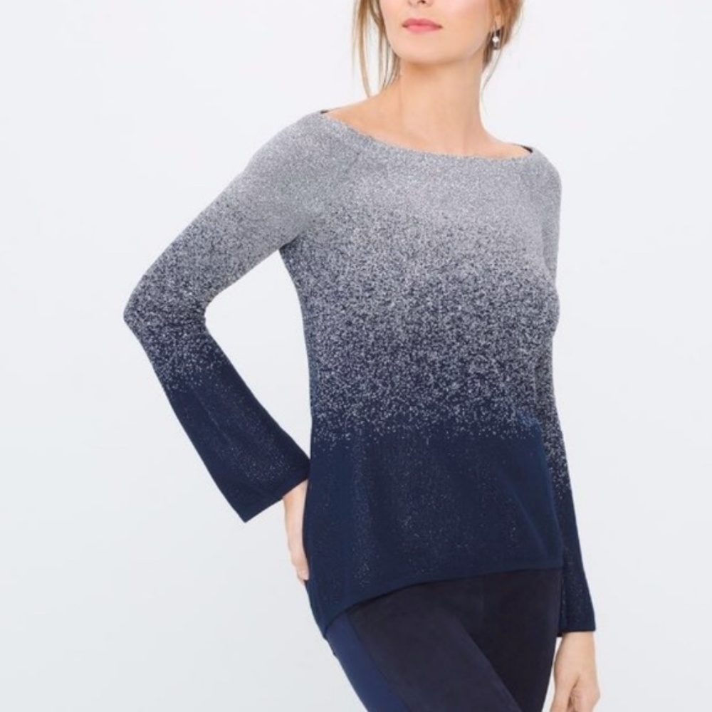 White House Black Market Metallic Ombre Sweater MD